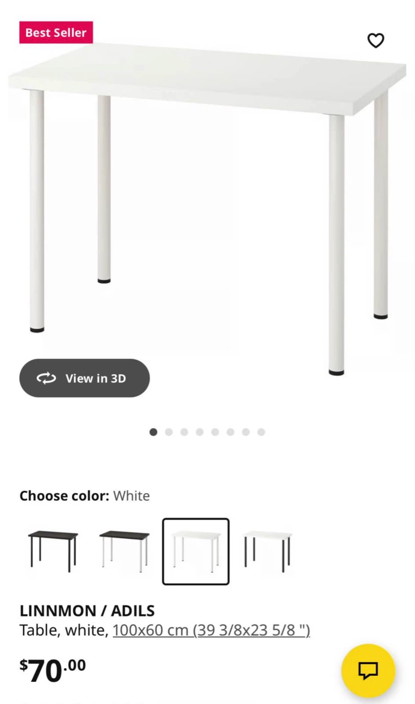 IKEA LINNMON Table - White 100x60 cm - photo 4