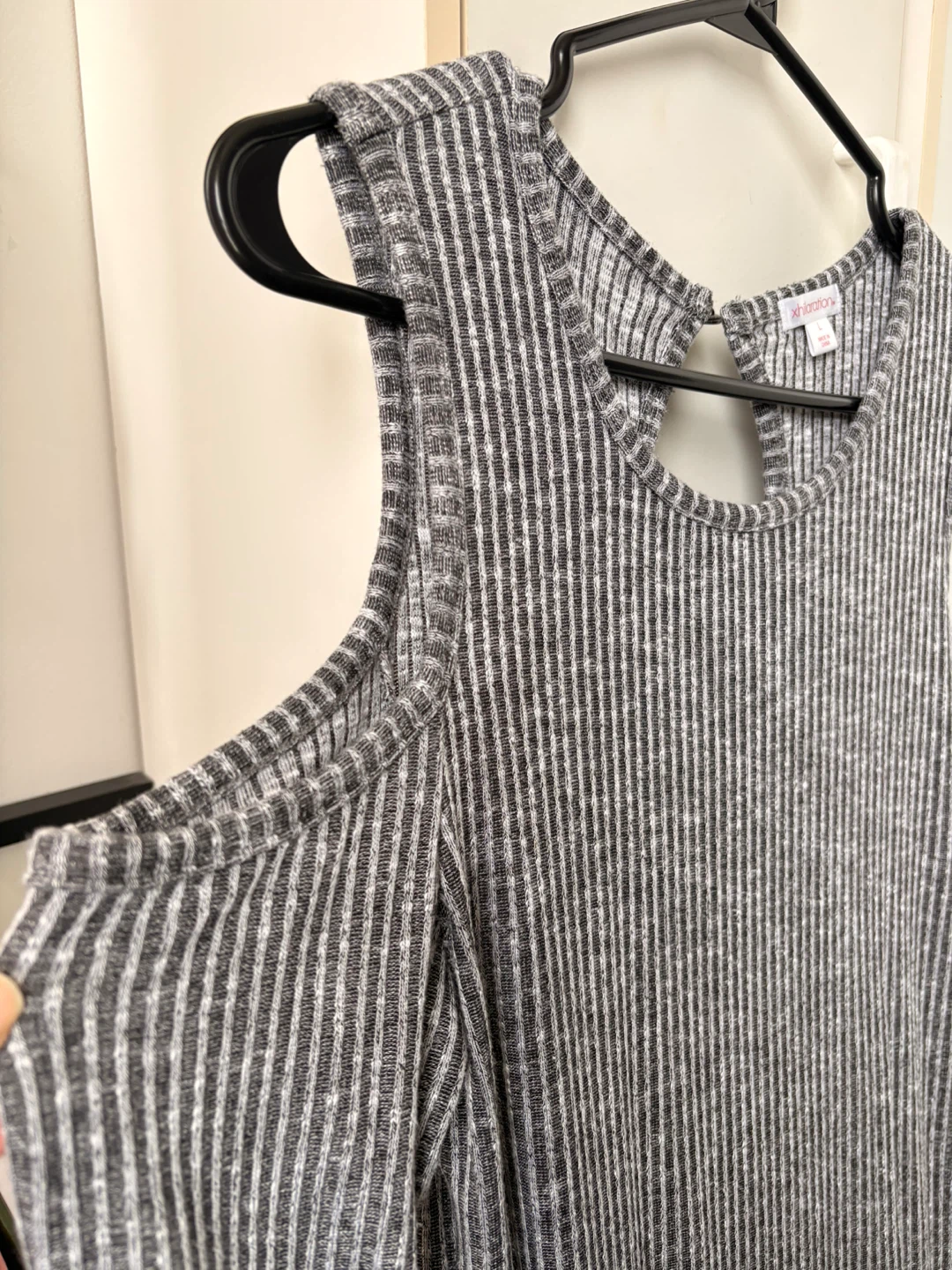 Xhilaration Striped Cold Shoulder Midi Dress - Size L - photo 3