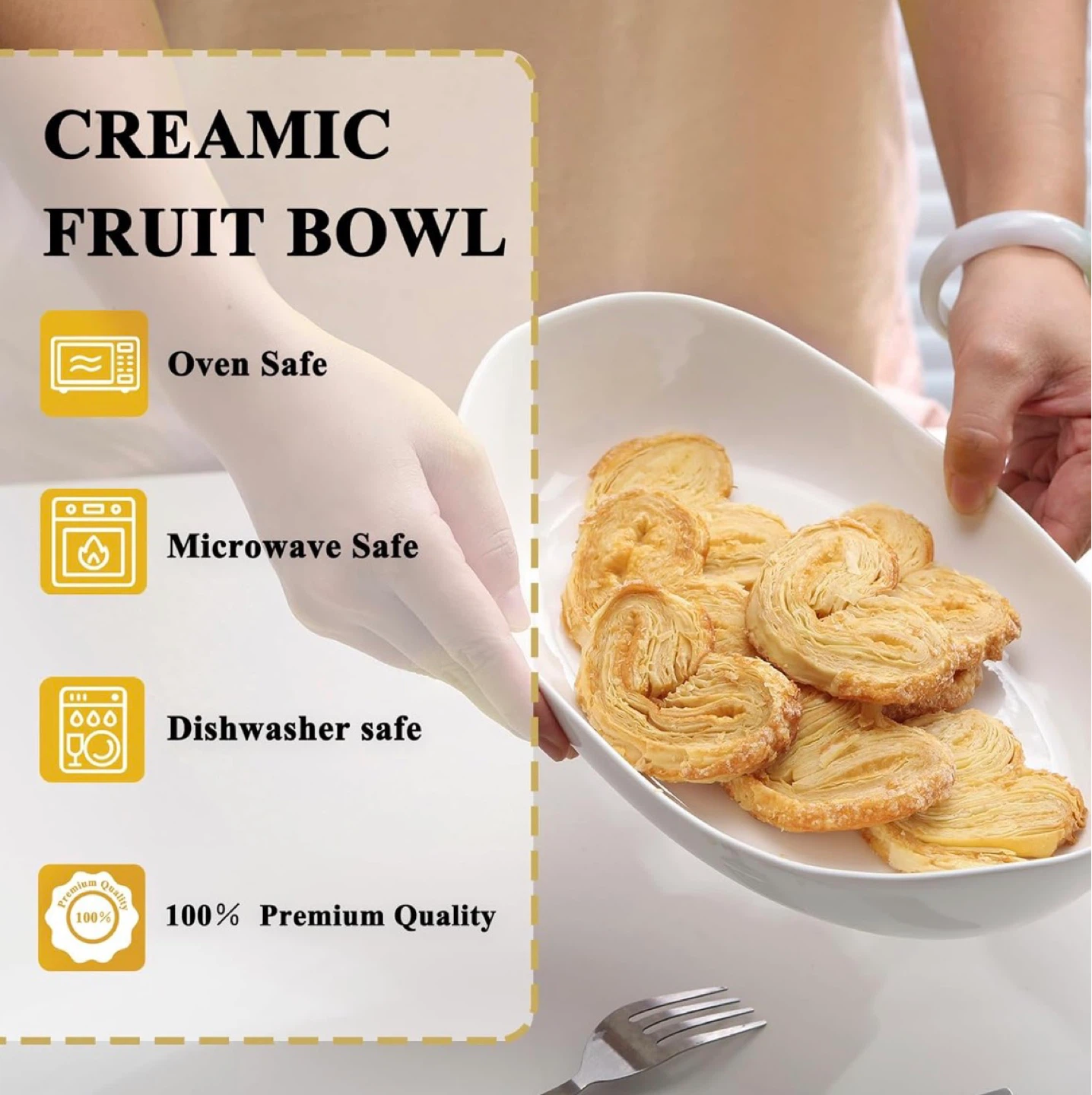 2-Tier Ceramic Fruit Bowl Tray - photo 5