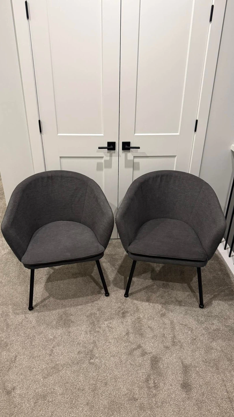 Set of 2 Charcoal Grey Accent Chairs