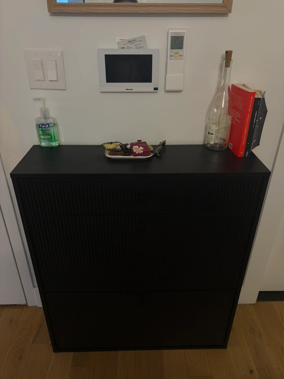 Black Entryway Shoe Cabinet