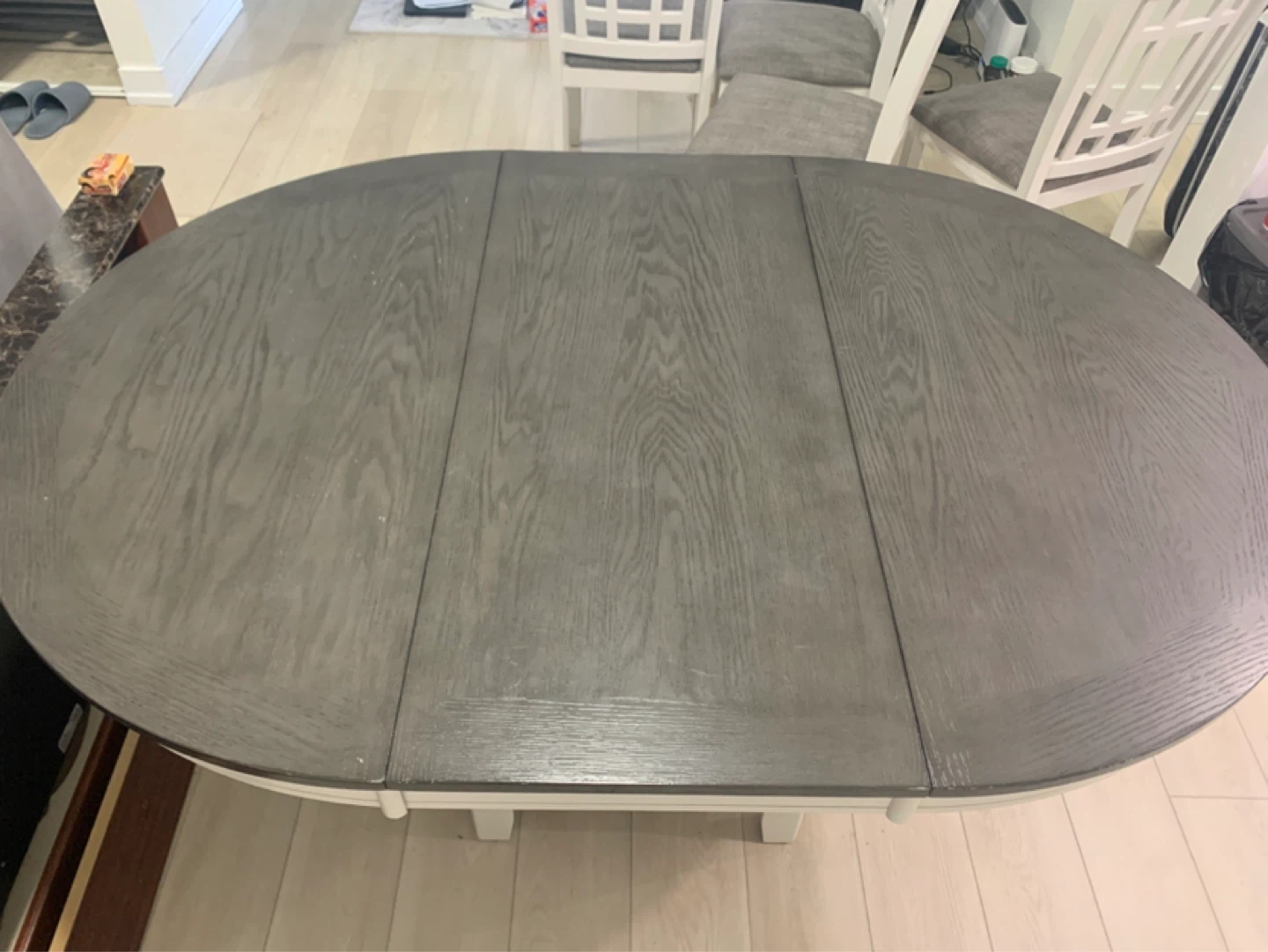 Set of 4 Grey Upholstered Dining Chairs