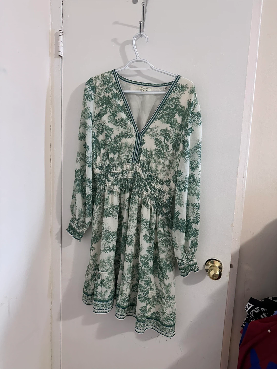 Max Studio London Women's Green Floral Print Dress - Size XL