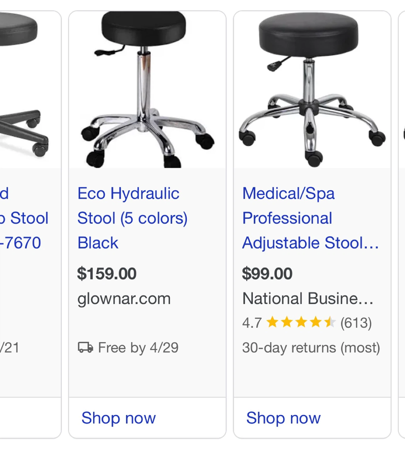 Black Rolling Stool