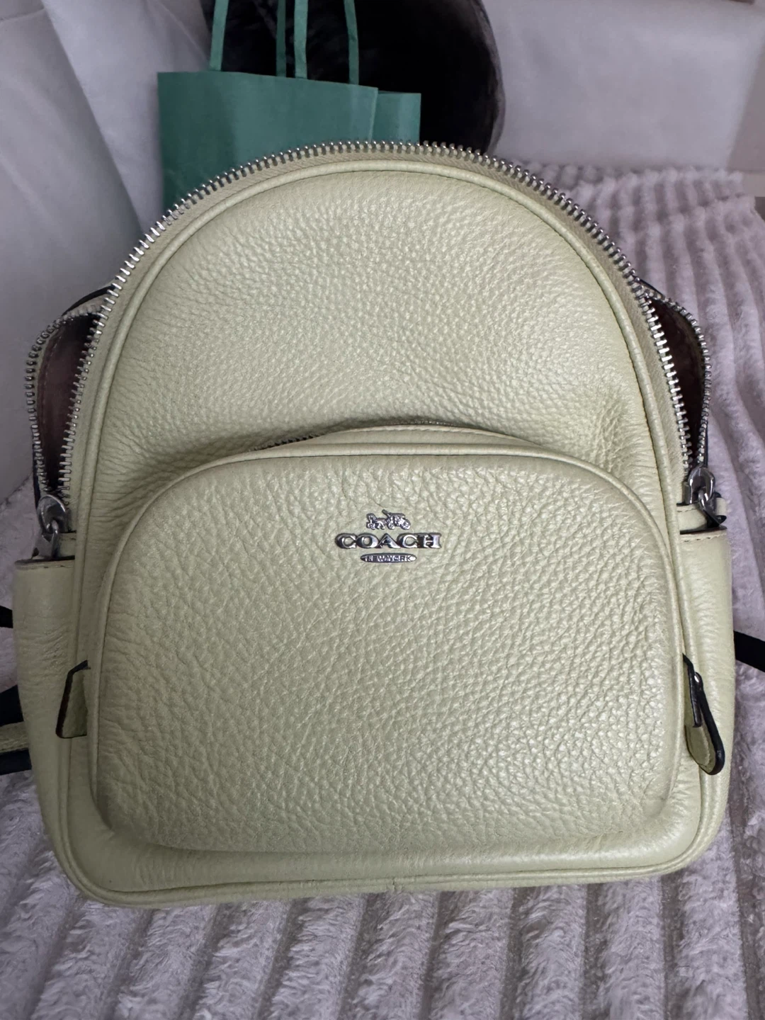 Coach Leather Backpack - Light Yellow