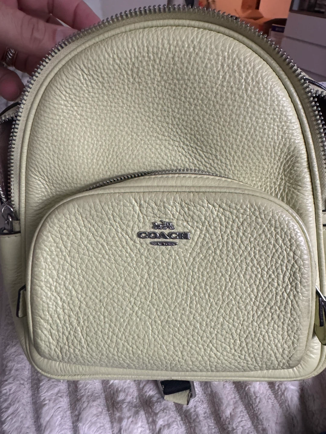 Coach Leather Backpack - Light Yellow - photo 5
