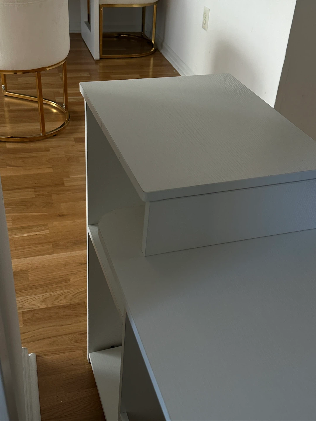 White 2-Tier Shelf Unit - photo 2