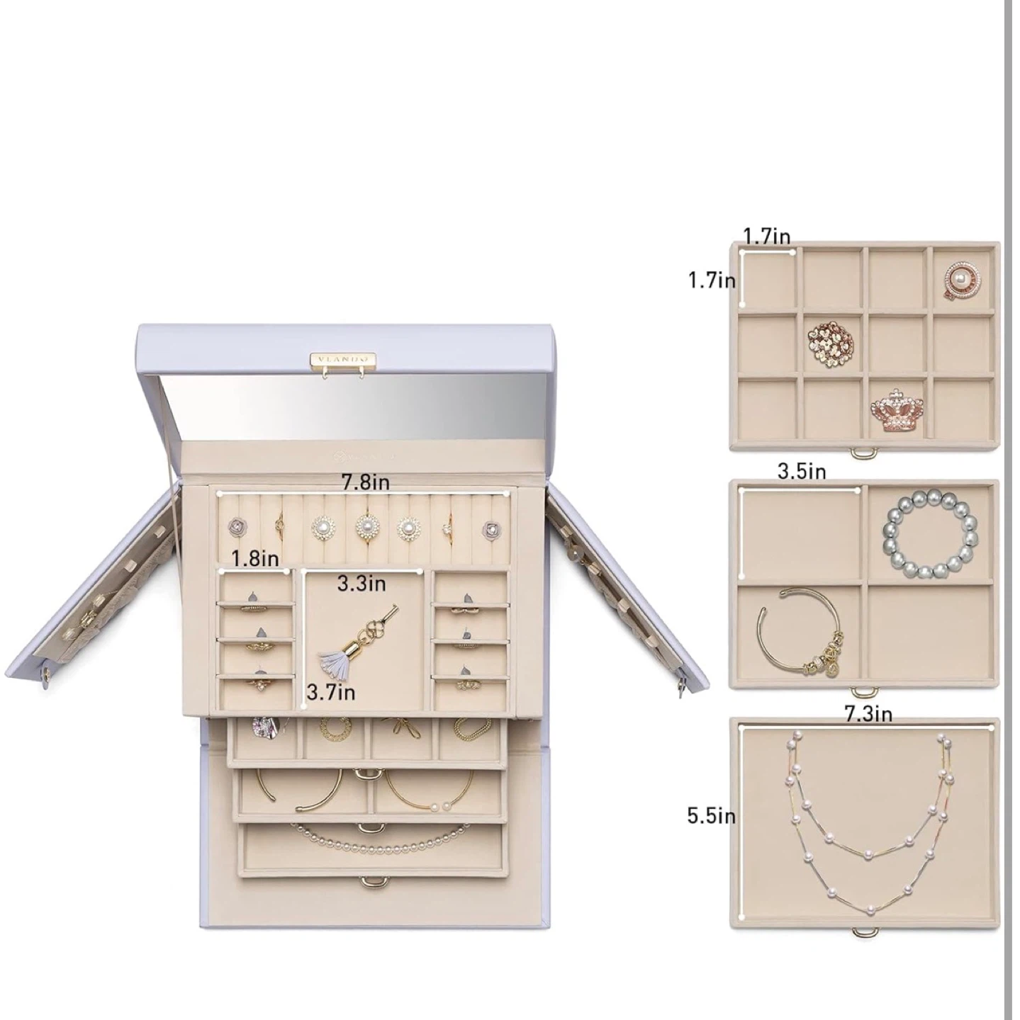 VIANDO Jewellery Organizer Box - Lavender - photo 5
