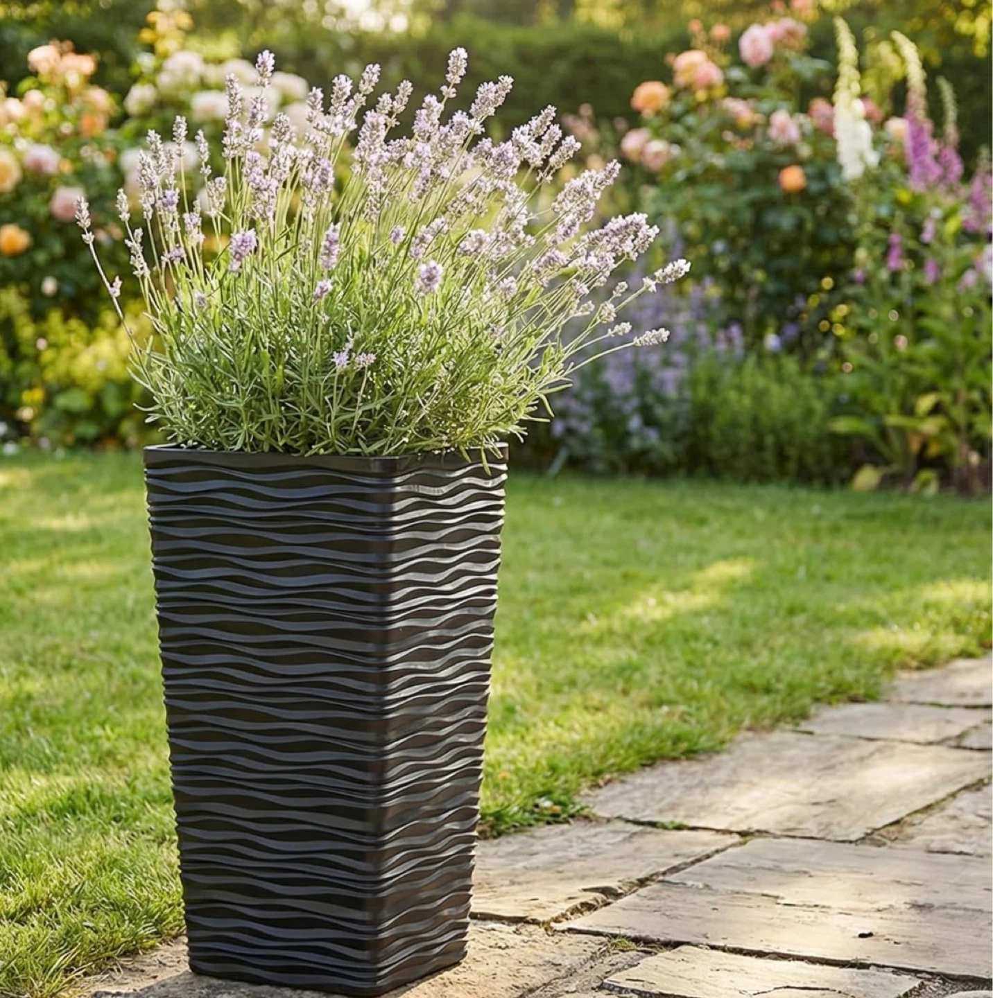 Worth Plastic Planter - 22" Tall, Black - photo 4