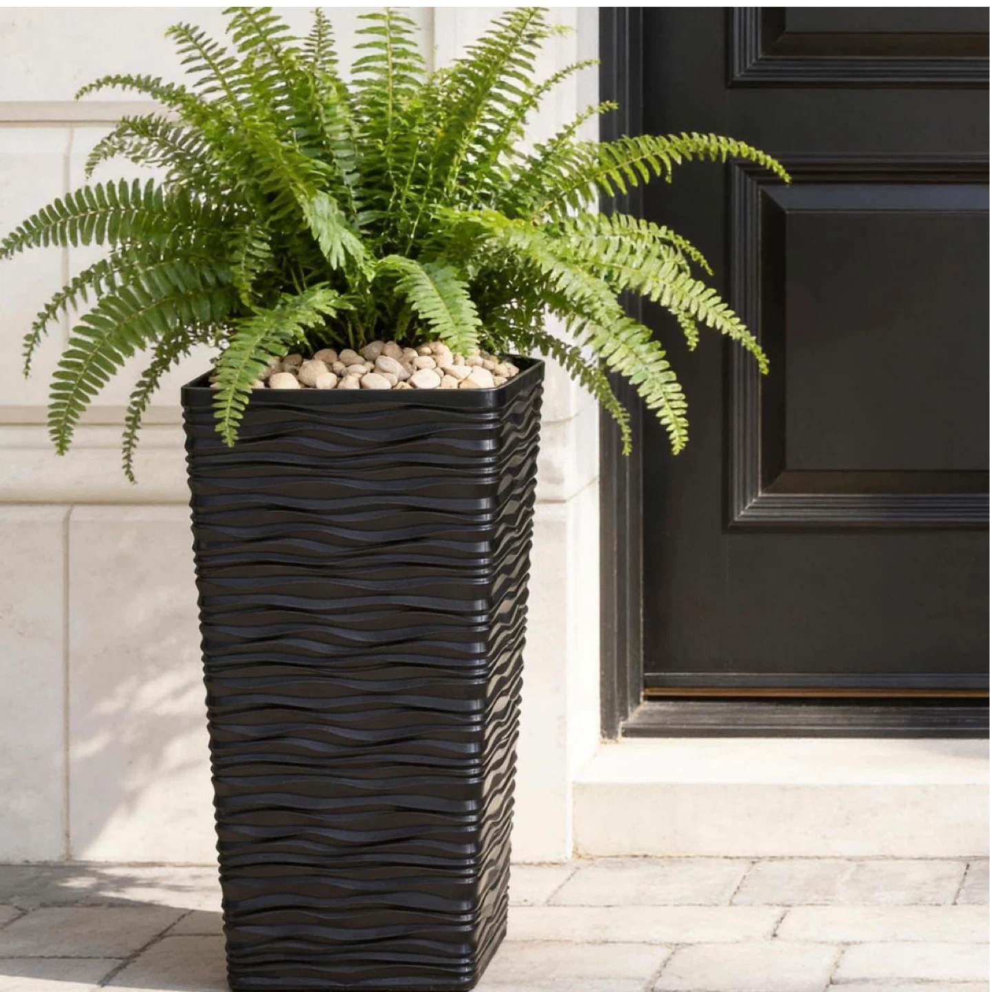 Worth Plastic Planter - 22" Tall, Black - photo 3
