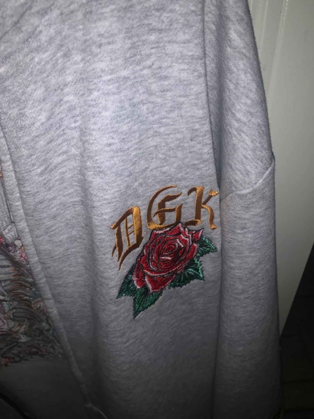 DGK Grey Virgin Mary Rose Hoodie - X-Large