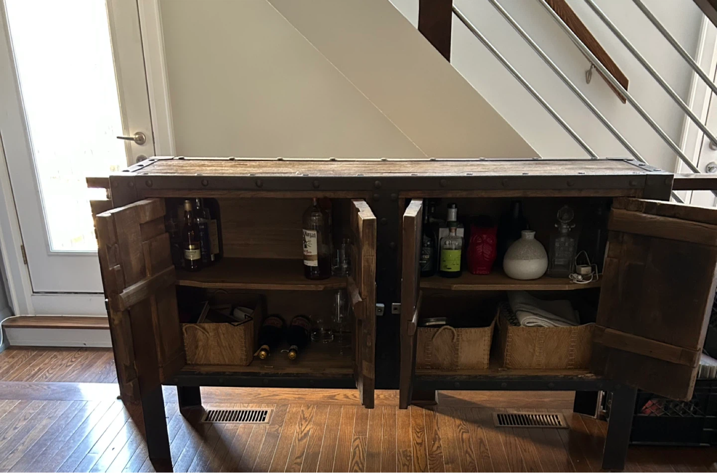 Rustic Industrial Cabinet Bar Console - photo 2