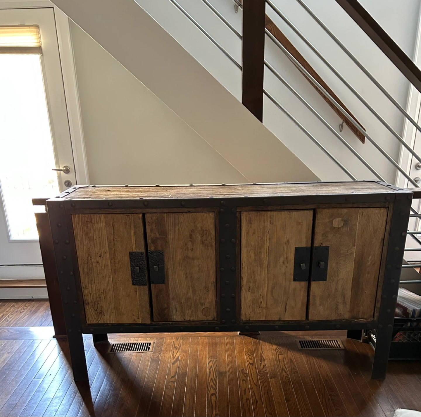 Rustic Industrial Cabinet Bar Console