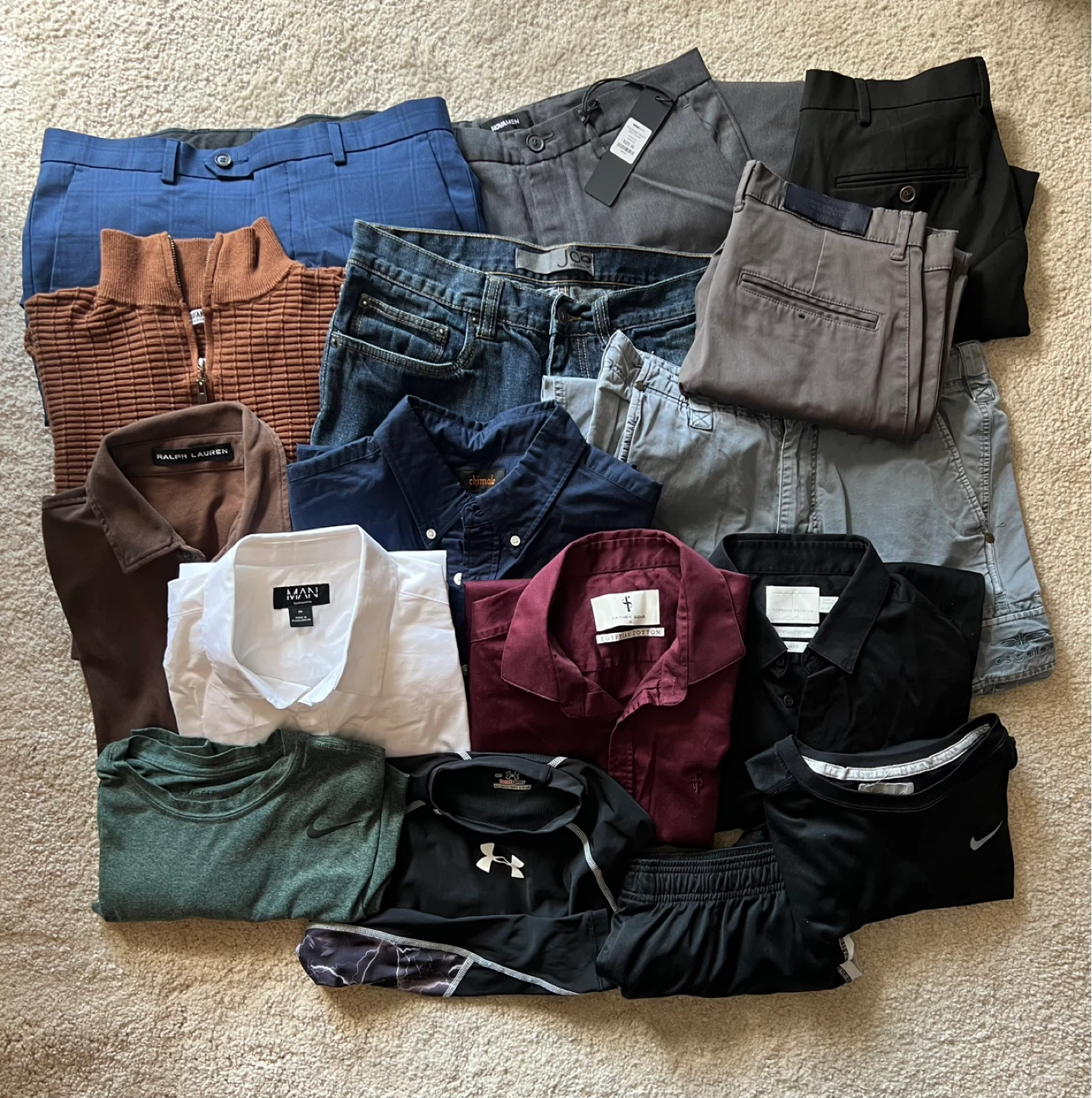 Men’s Clothing Bundle (Fit Build M, ~29–30 Waist) – $60