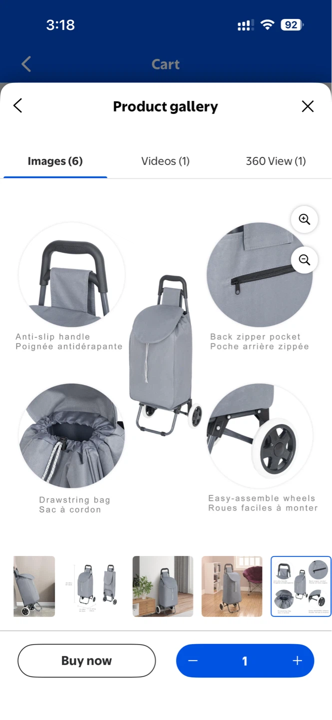 Mainstay  foldable shopping cart - photo 5