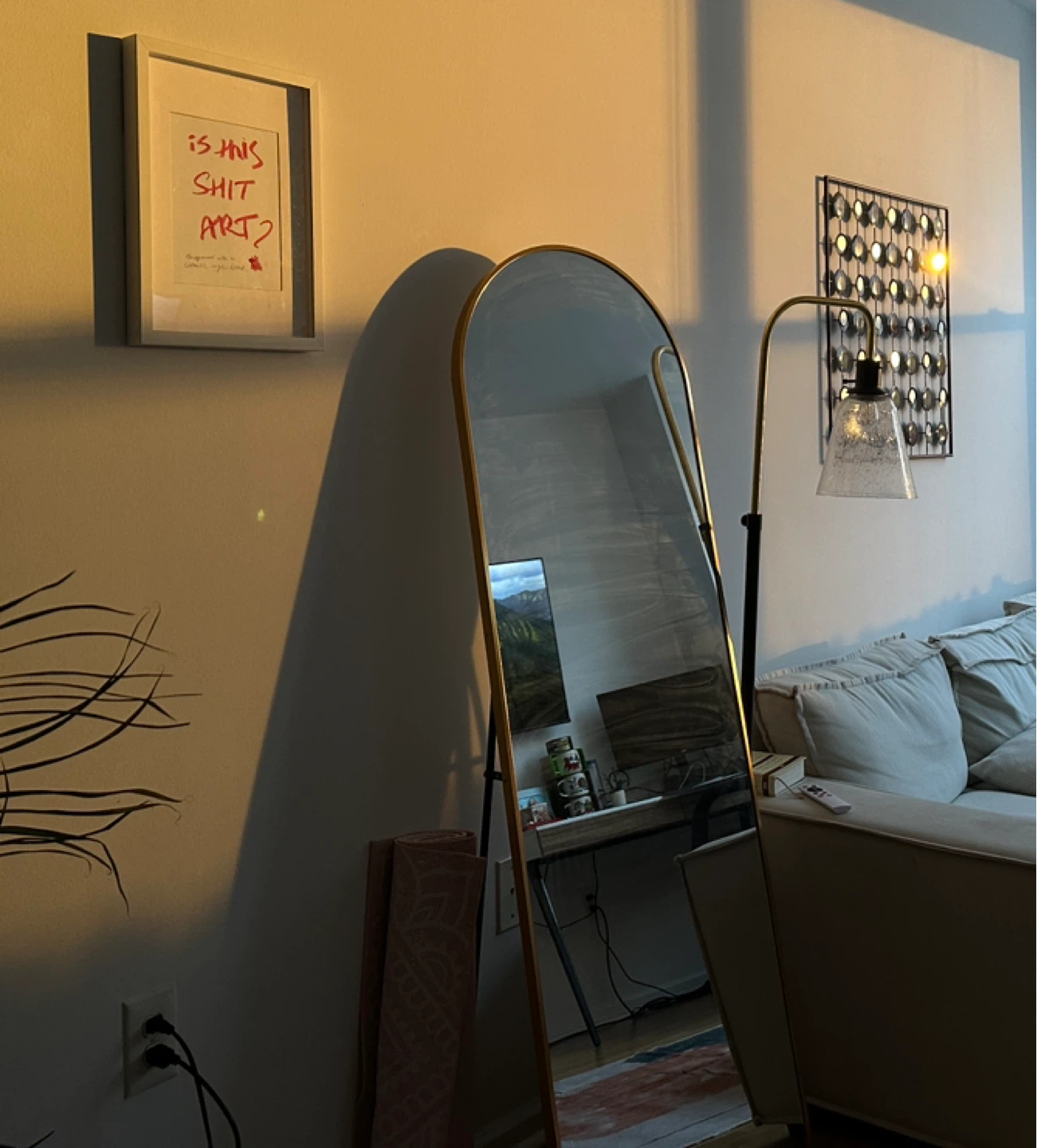 Gold Arch Floor Mirror