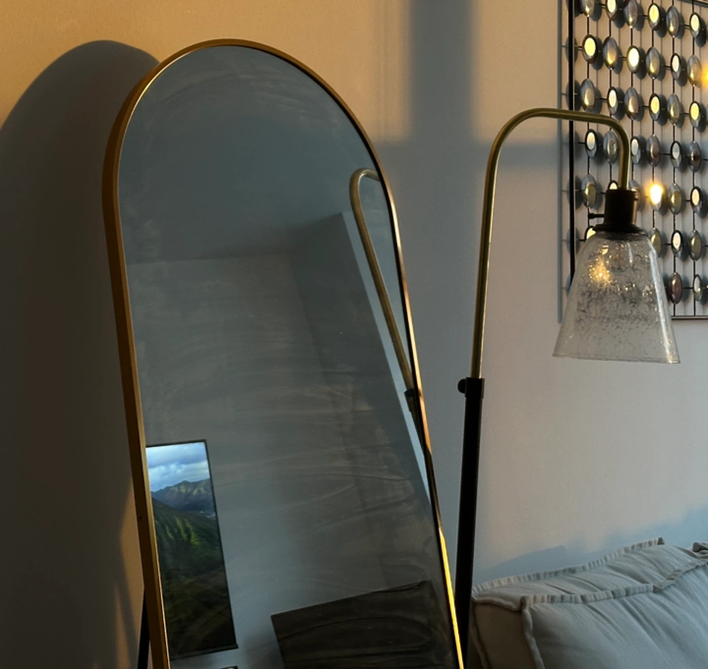 Gold Arch Floor Mirror - photo 2