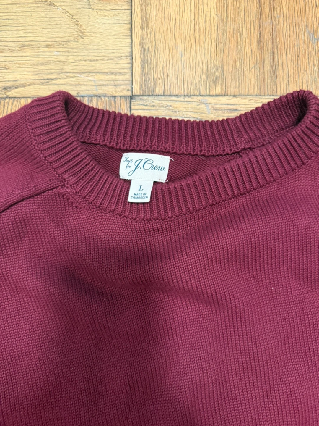J. Crew Burgundy Crewneck Sweater Size L