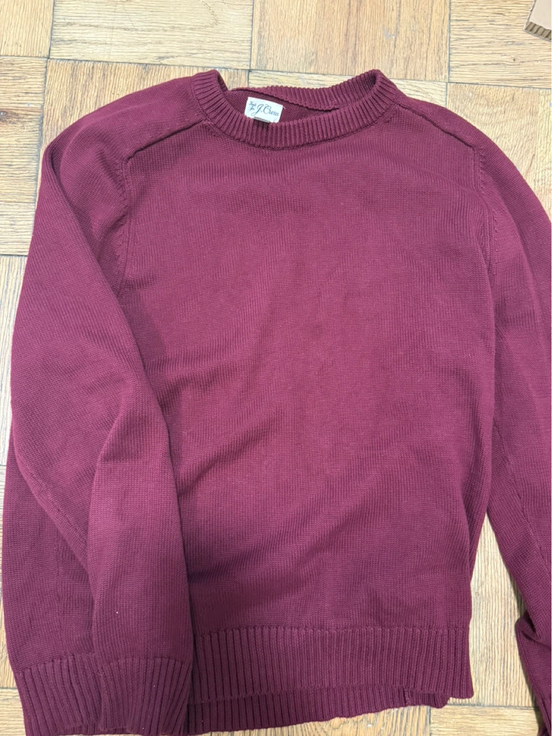J. Crew Burgundy Crewneck Sweater Size L - photo 2