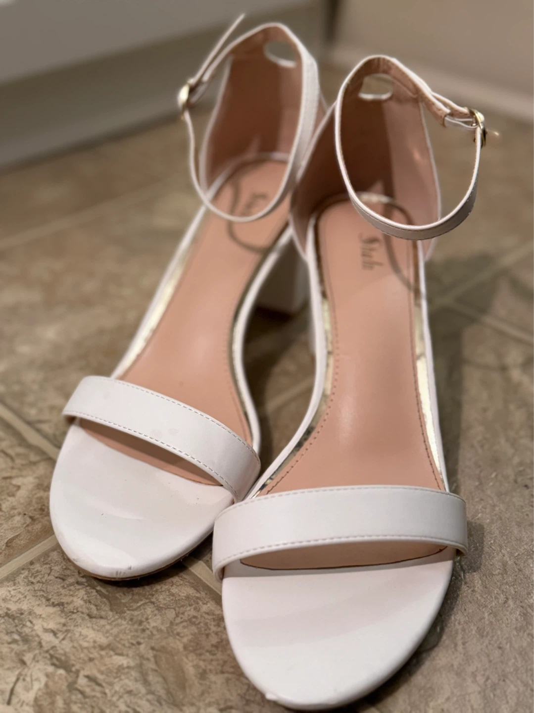 White Block Heel Sandals - Size 39 - photo 5