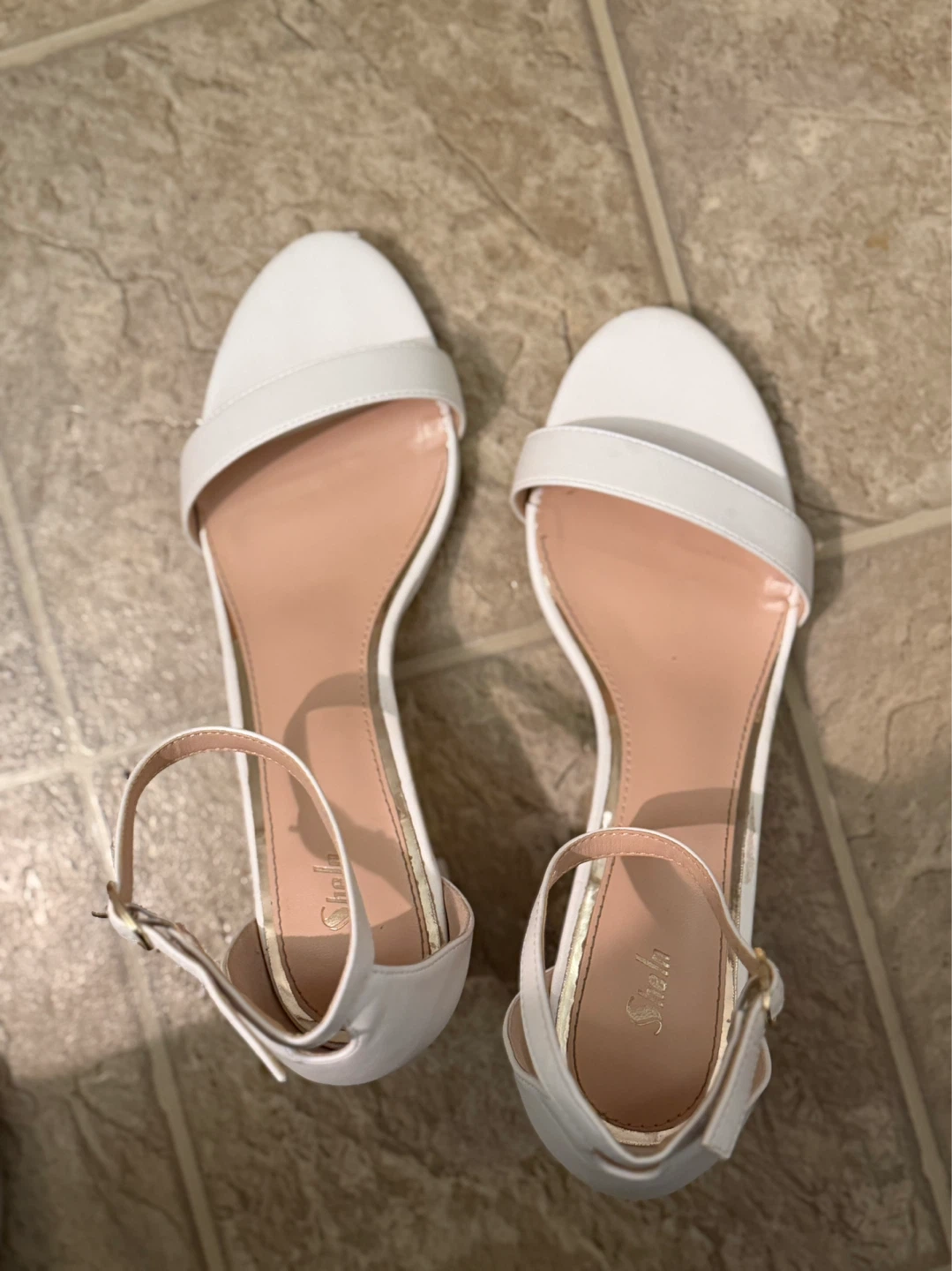 White Block Heel Sandals - Size 39 - photo 4