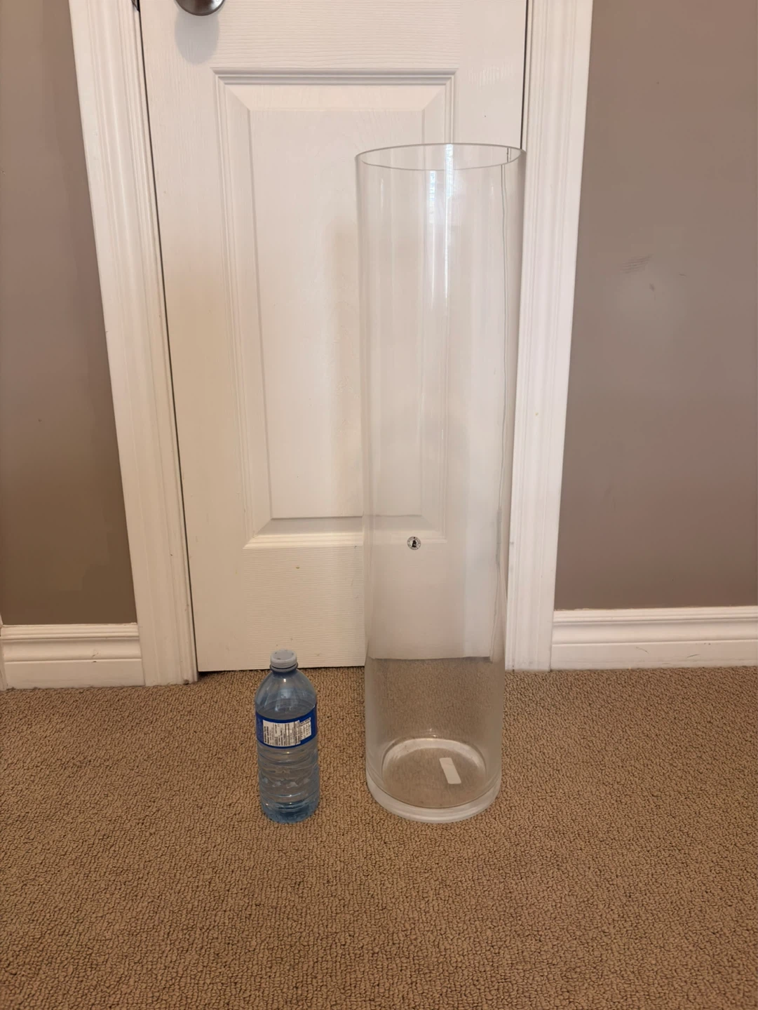 Large Clear Glass Cylinder Vase
