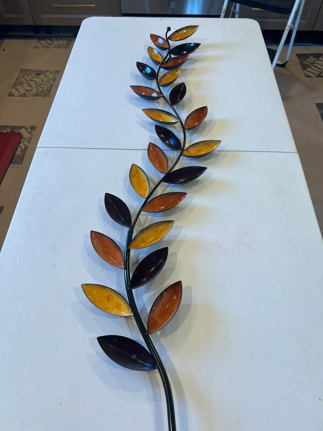 Metal Leaf Branch Wall Art Decor
