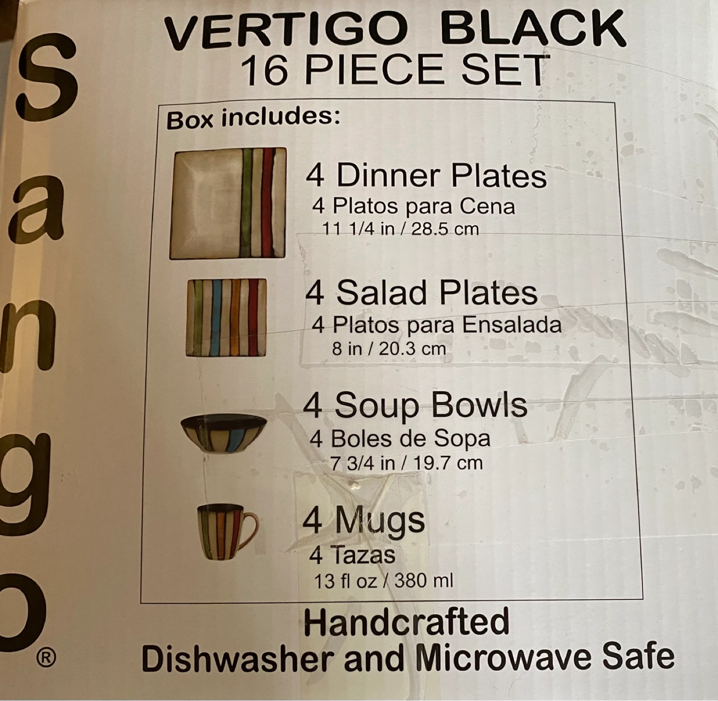 Sango Vertigo Black 16 Piece Dinnerware Set - photo 2
