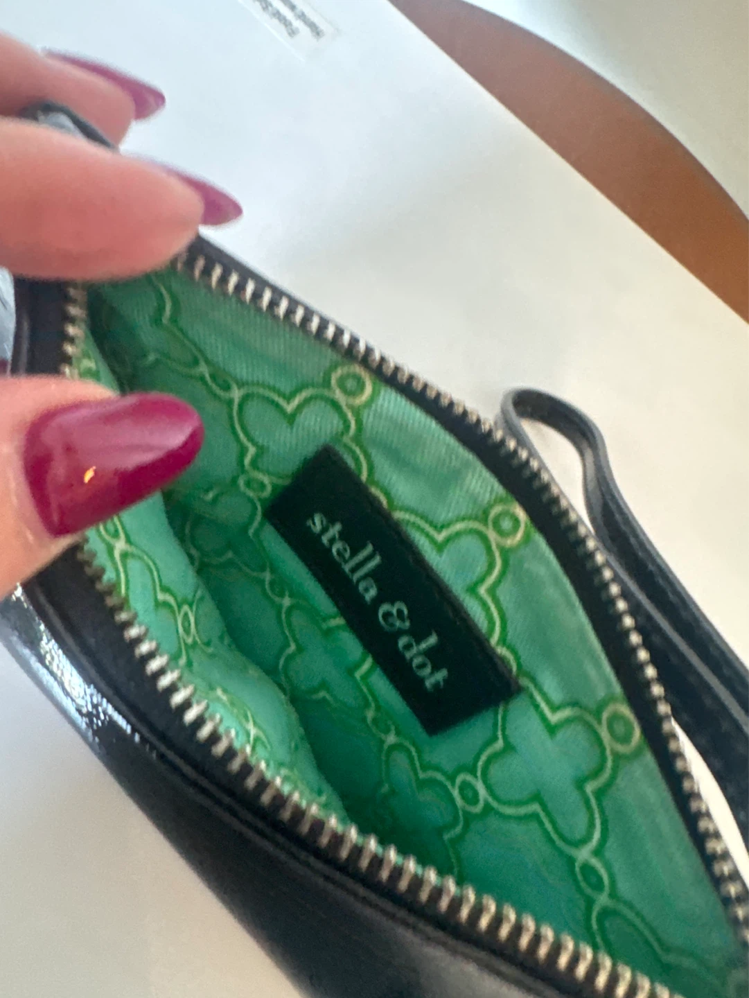 Stella & Dot Black Patent Wristlet - photo 2