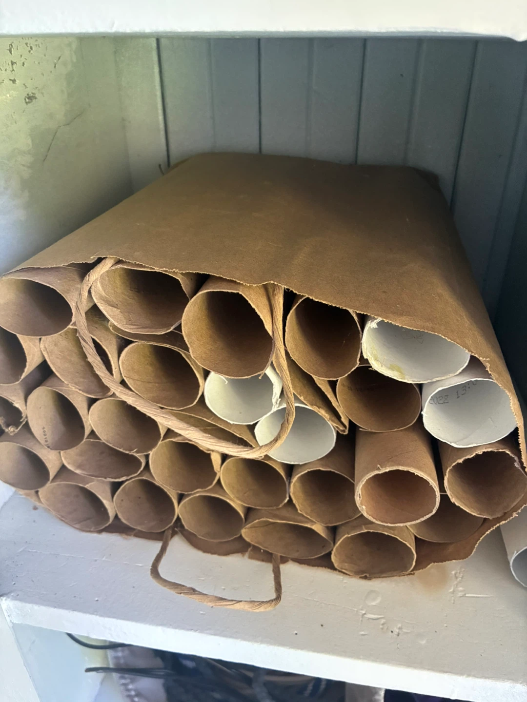 Bundles of cardboard tubes