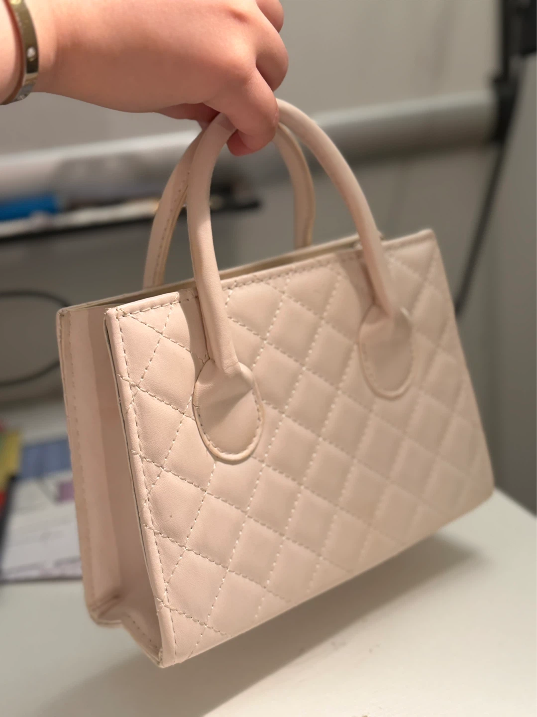 Quilted Top Handle mini Handbag with Charm - photo 3