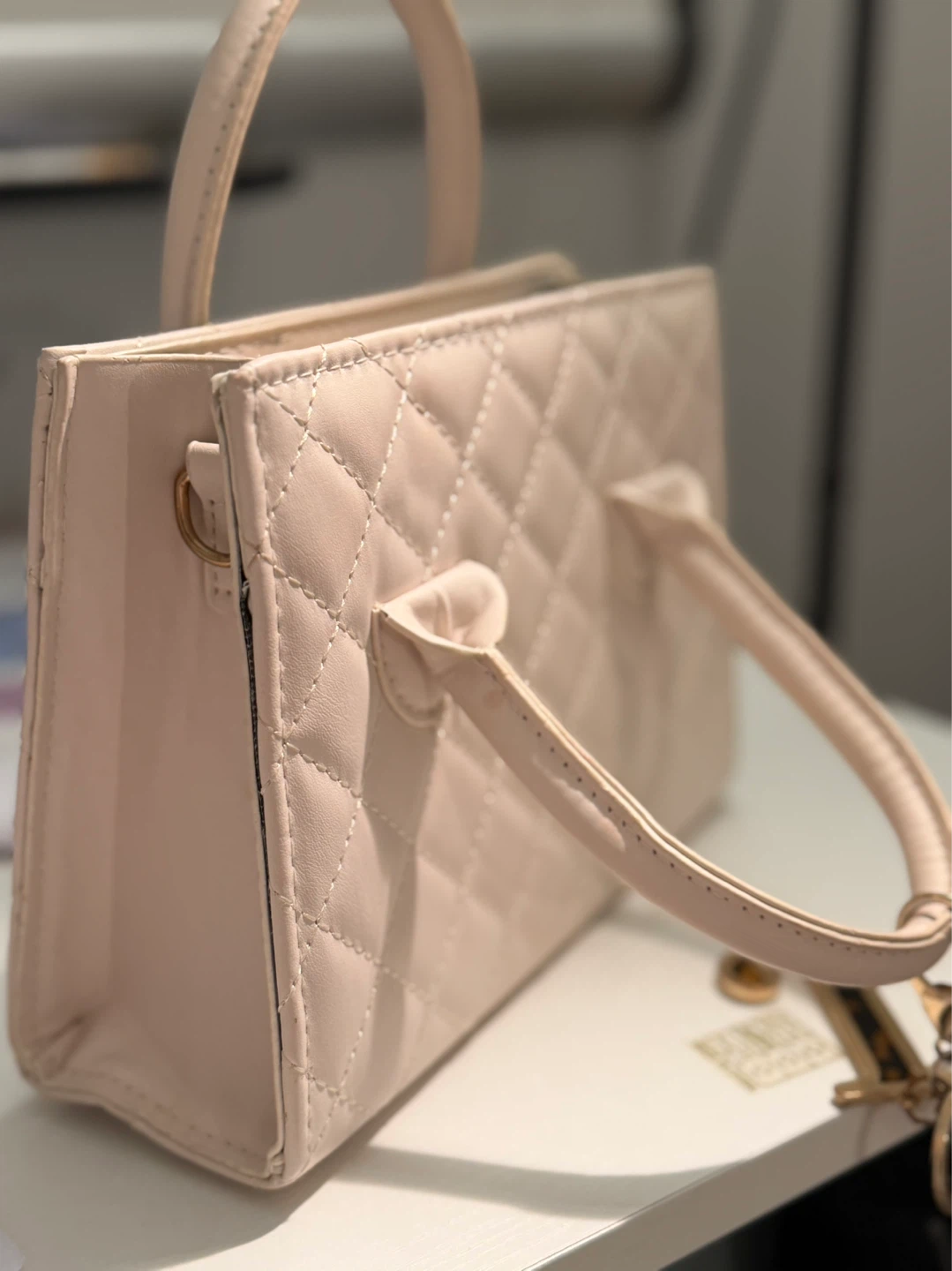 Quilted Top Handle mini Handbag with Charm - photo 4