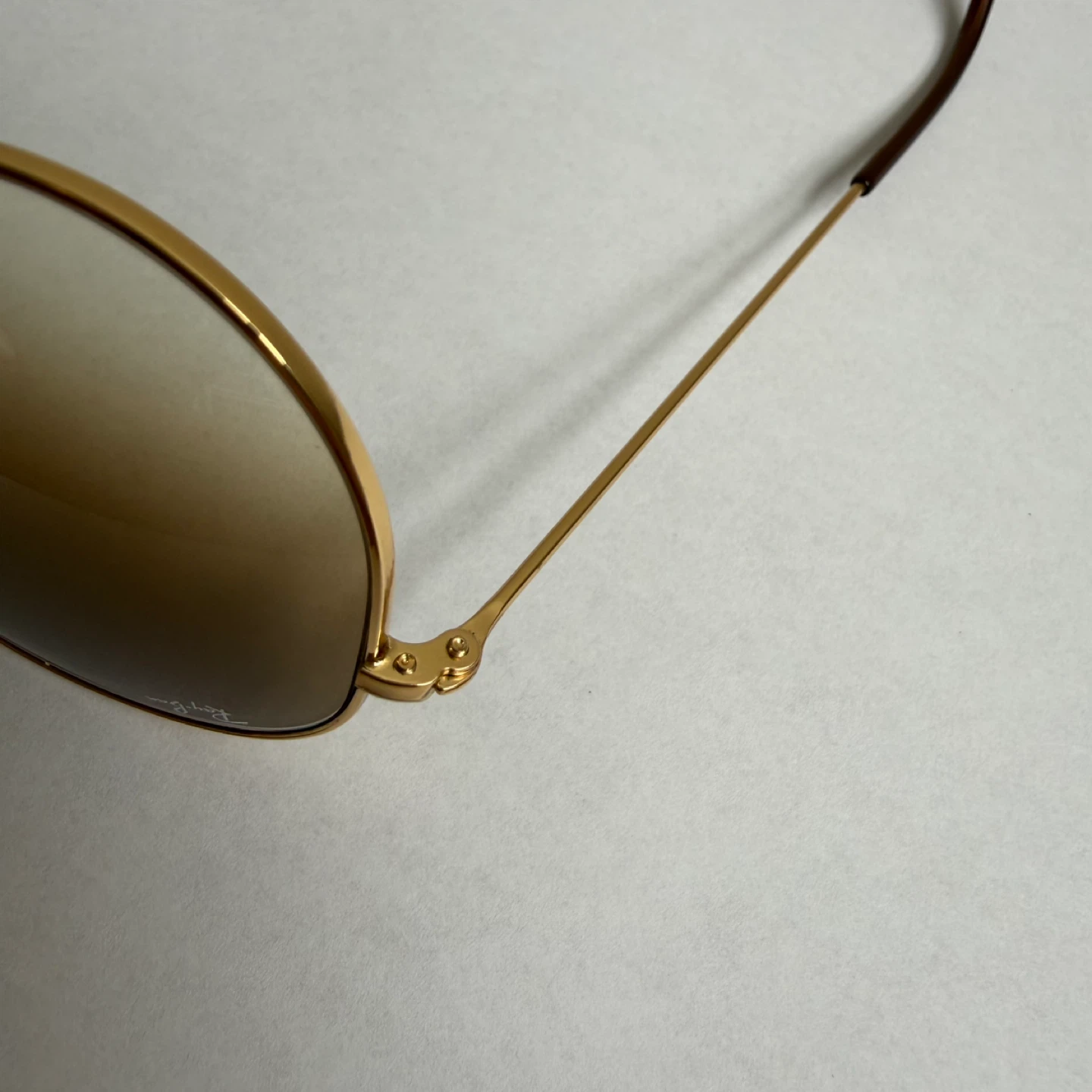 Ray-Ban Aviator Sunglasses Gold Frame Brown Gradient Lens - photo 5