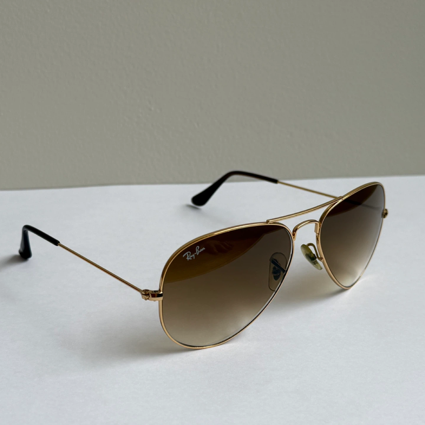 Ray-Ban Aviator Sunglasses Gold Frame Brown Gradient Lens - photo 2