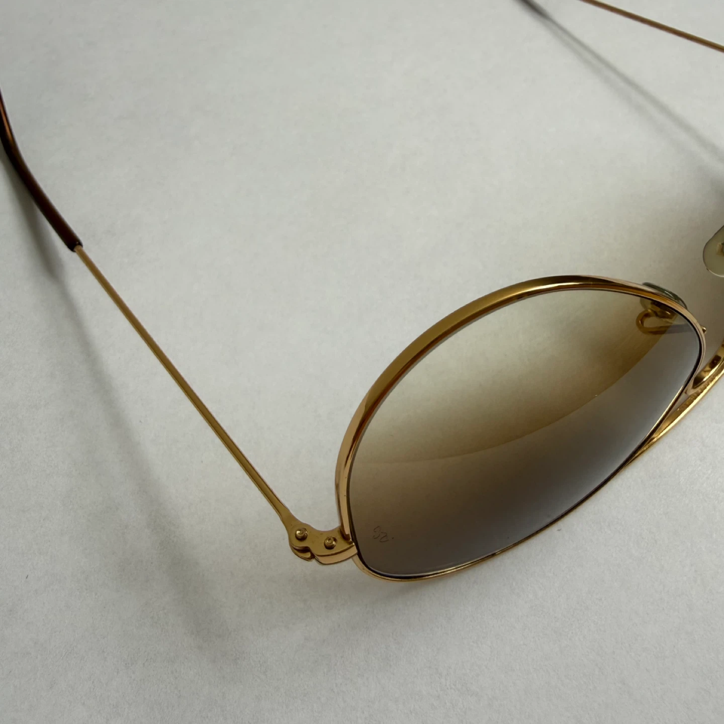 Ray-Ban Aviator Sunglasses Gold Frame Brown Gradient Lens - photo 4
