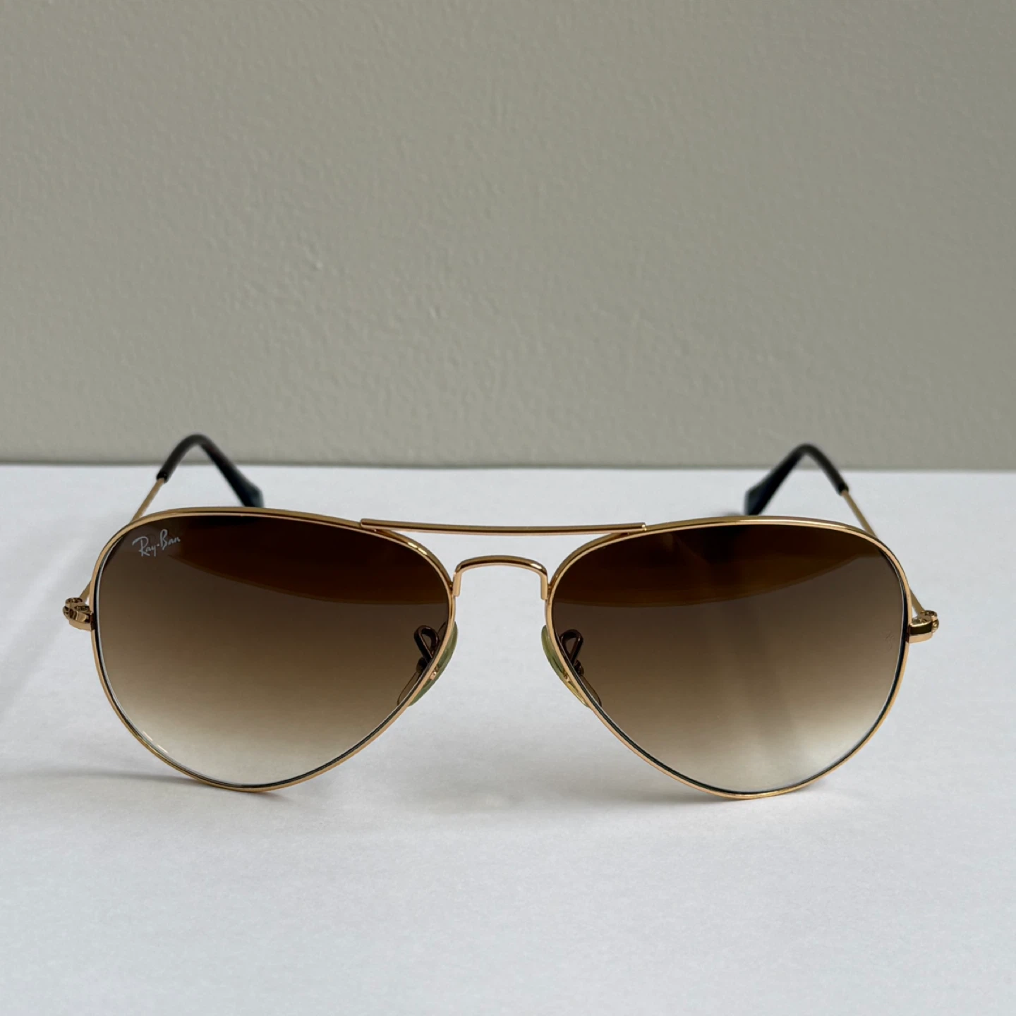 Ray-Ban Aviator Sunglasses Gold Frame Brown Gradient Lens - photo 3