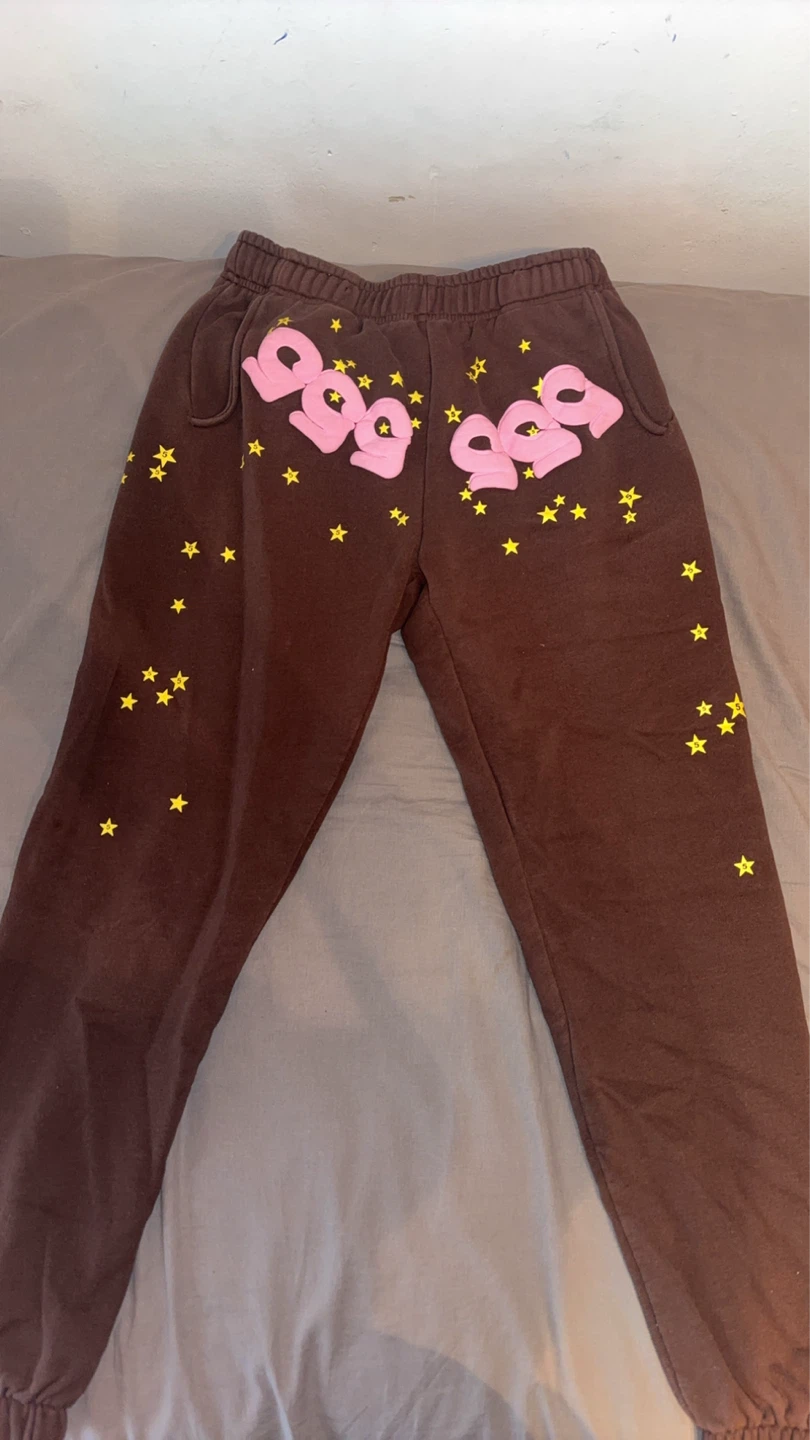 Brown Sp5der 555 Sweatpants