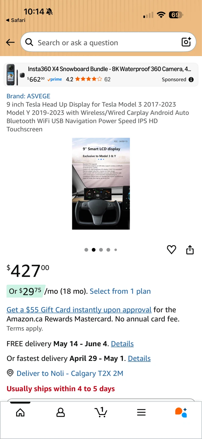 9 inch Tesla Head Up Display for Model 3/Y - photo 2