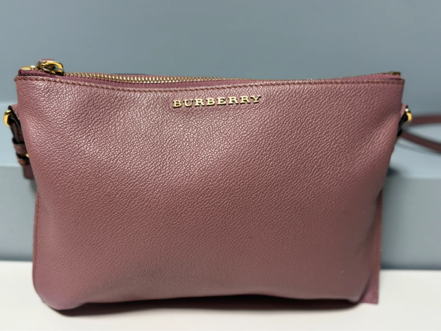 Burberry Dust Pink Leather Peyton Crossbody Bag