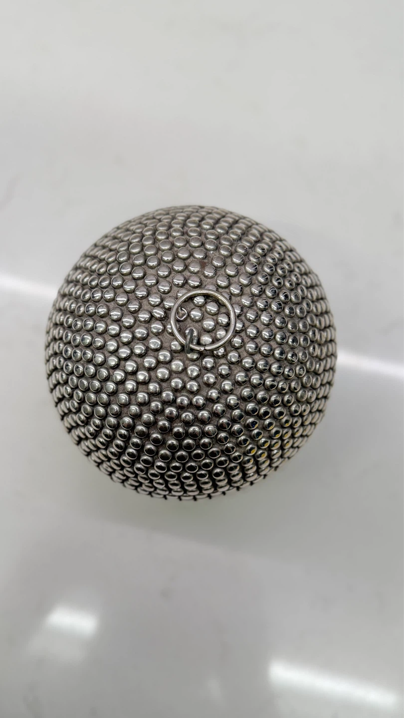 Vintage Metal Studded Wooden Bowl With Lid - photo 5