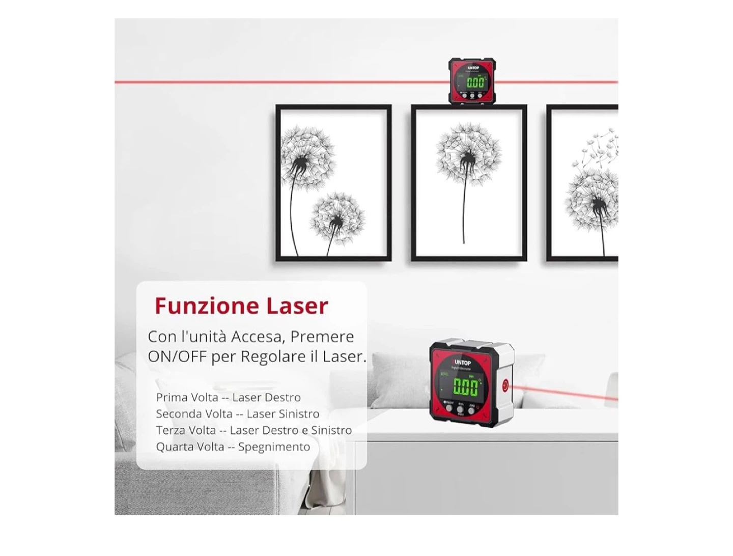 UNTOP Digital Inclinometer with Laser - photo 3