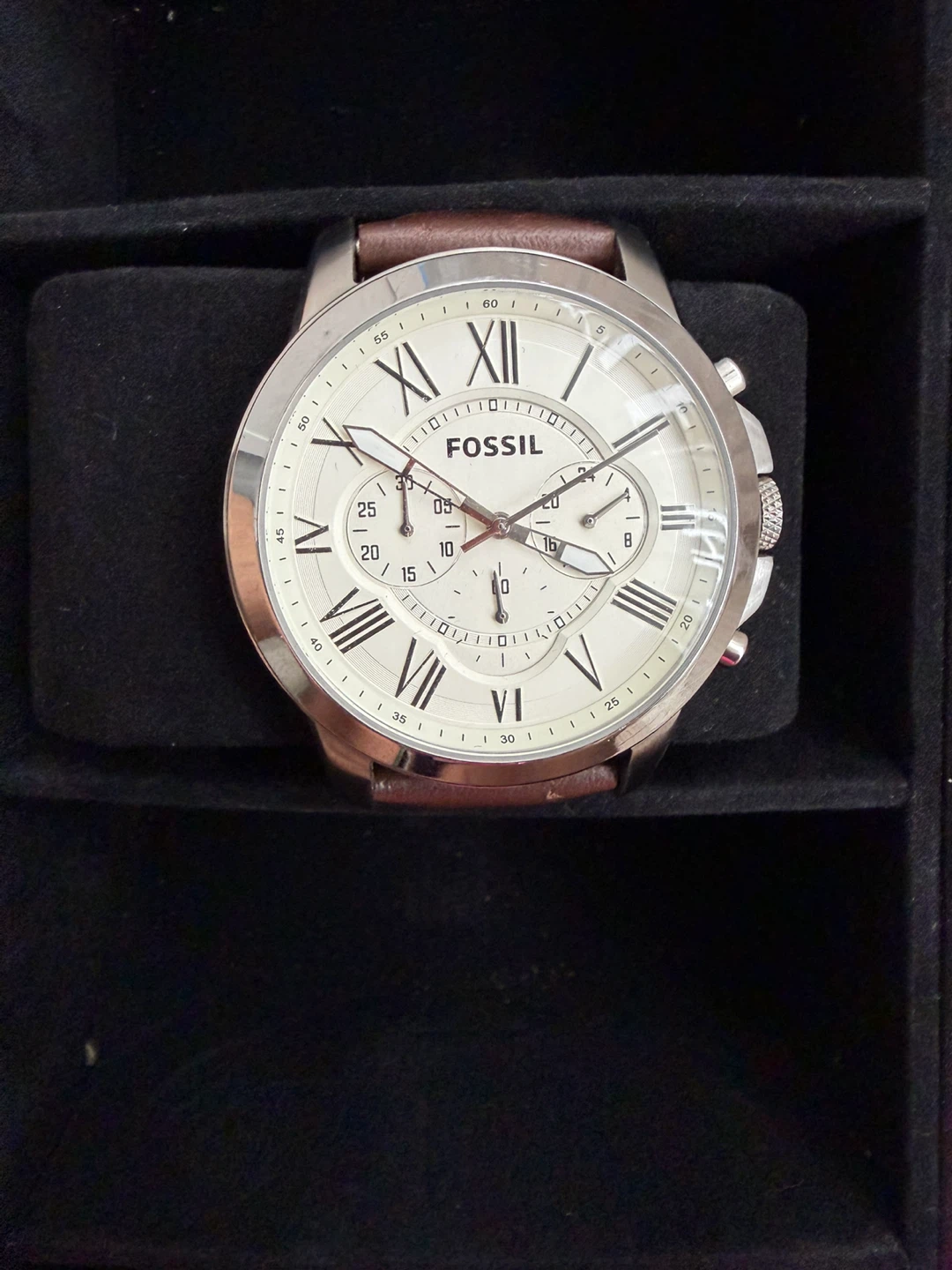 Fossil Chronograph Watch with Brown Leather Strap - photo 4