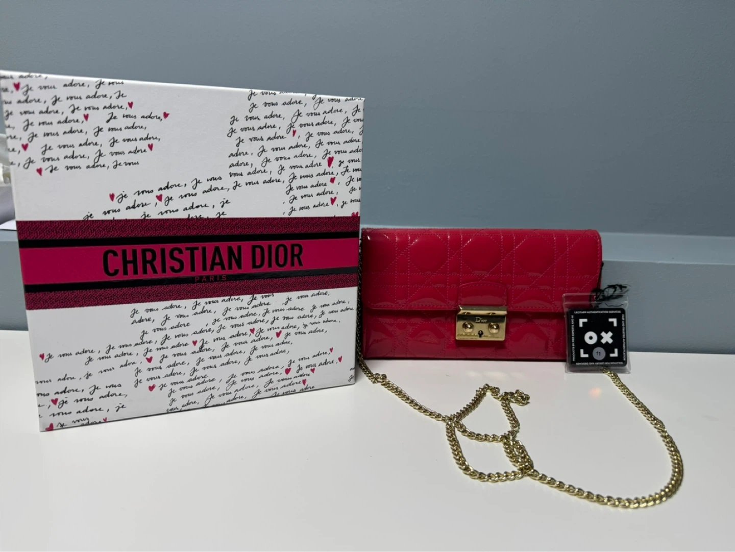 Christian Pink Patent Wallet