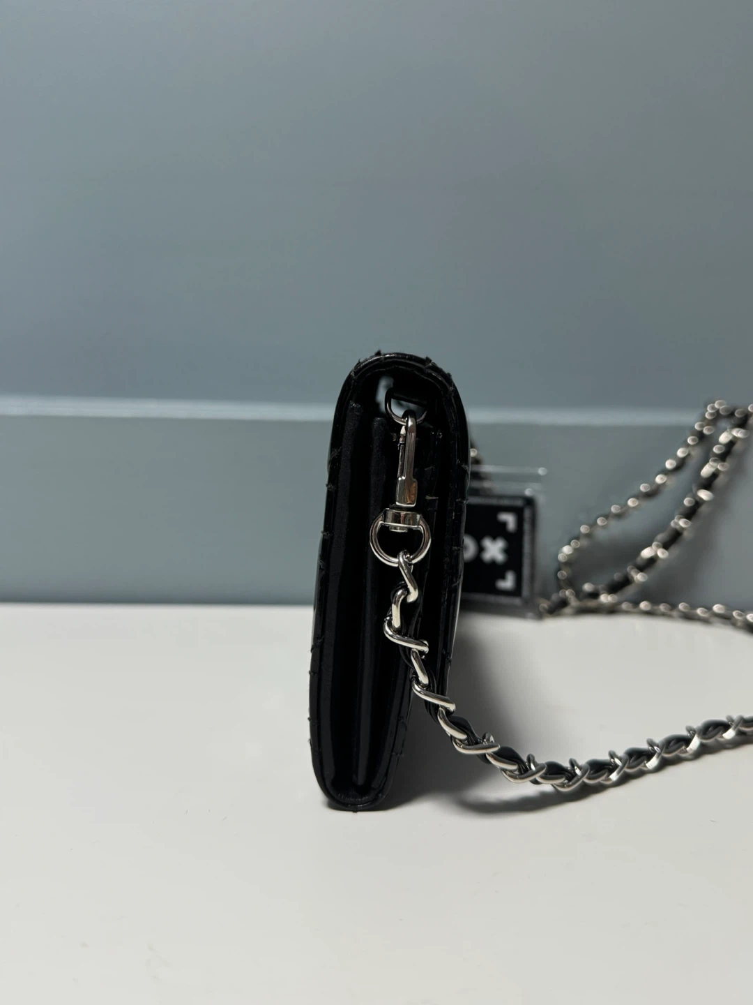 Christian Dior Black Patent Leather Chain Wallet - photo 4
