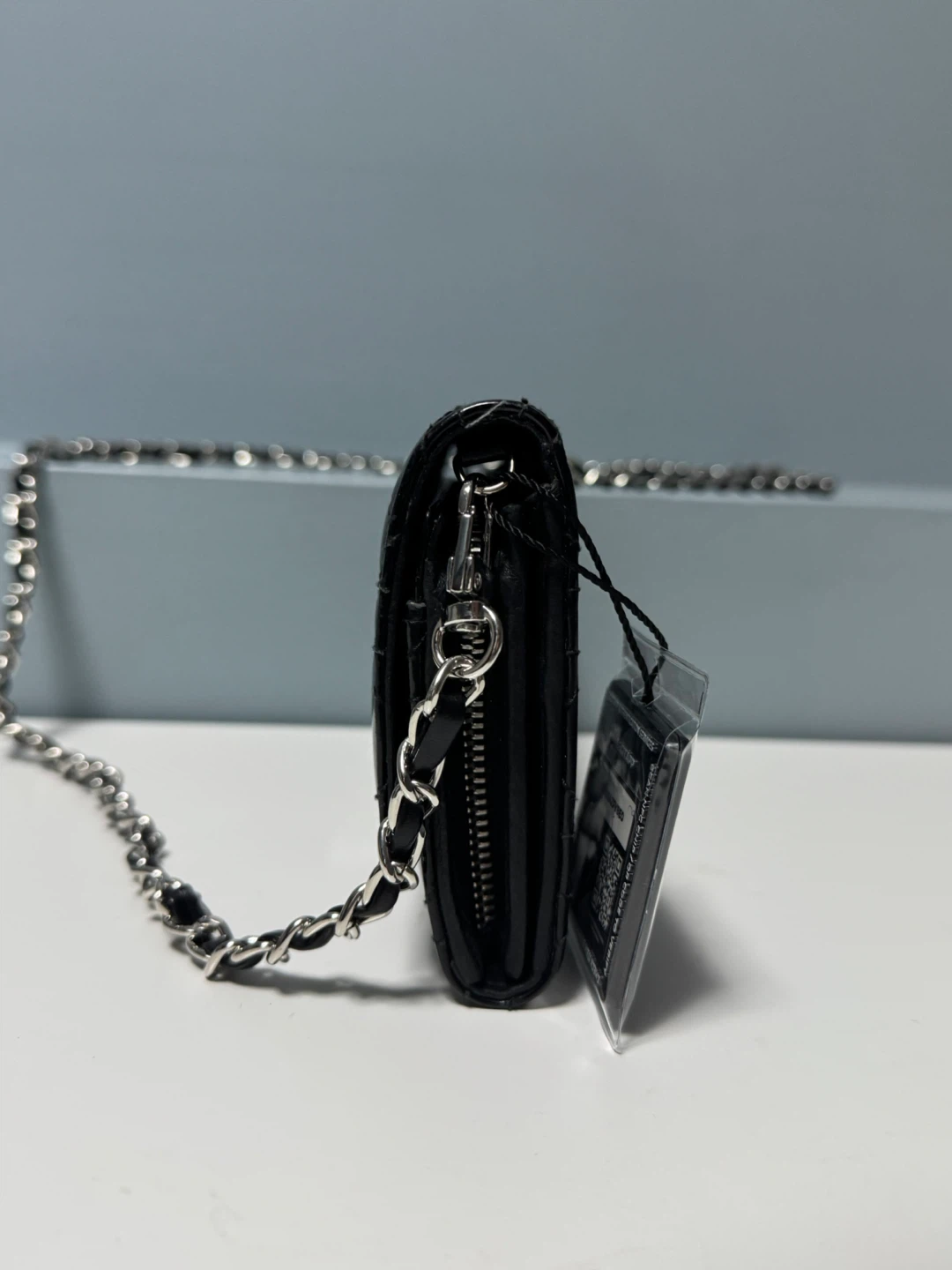 Christian Dior Black Patent Leather Chain Wallet - photo 3