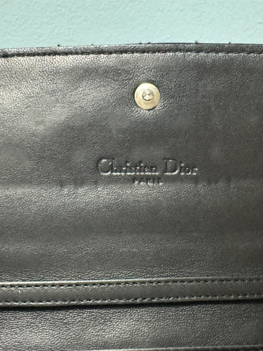 Christian Dior Black Patent Leather Chain Wallet - photo 5