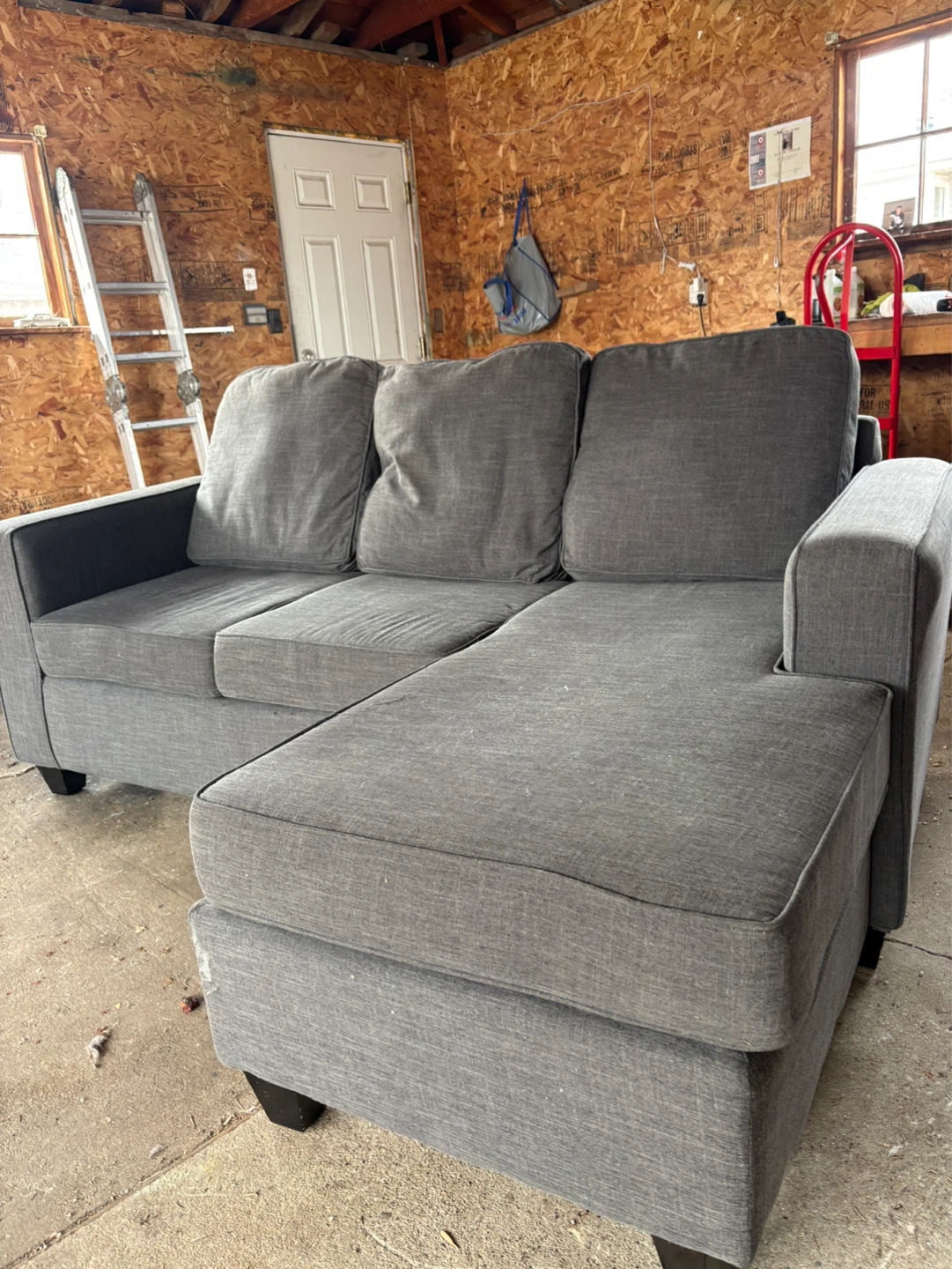 Delivery available- Grey Sectional couch