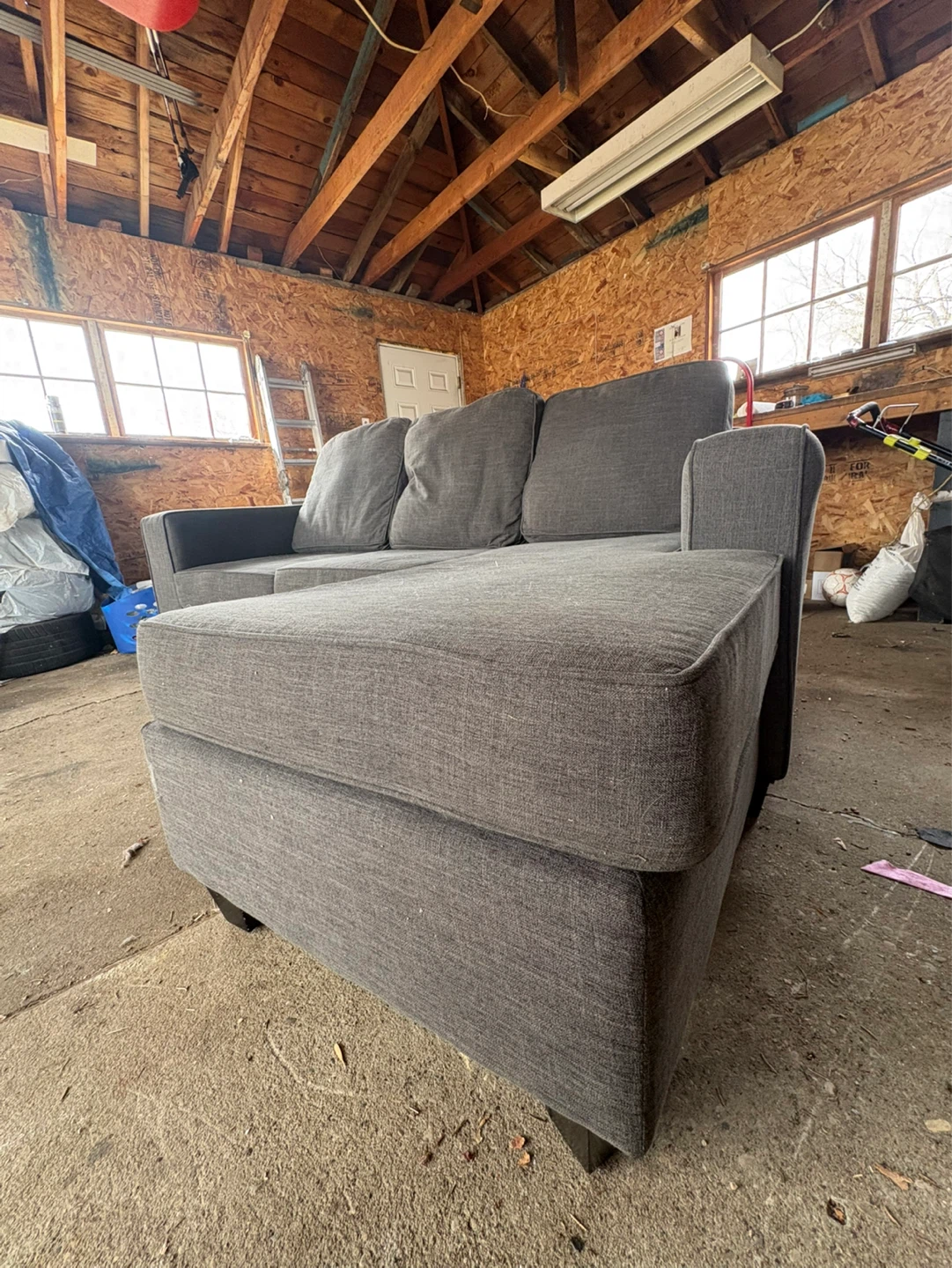 Delivery available- Grey Sectional couch - photo 2