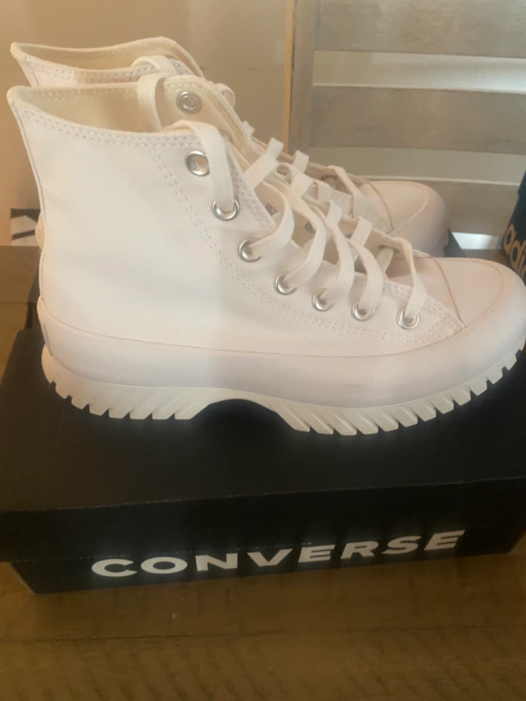 White Converse All Star High Top Platform Lugged Boots - photo 4