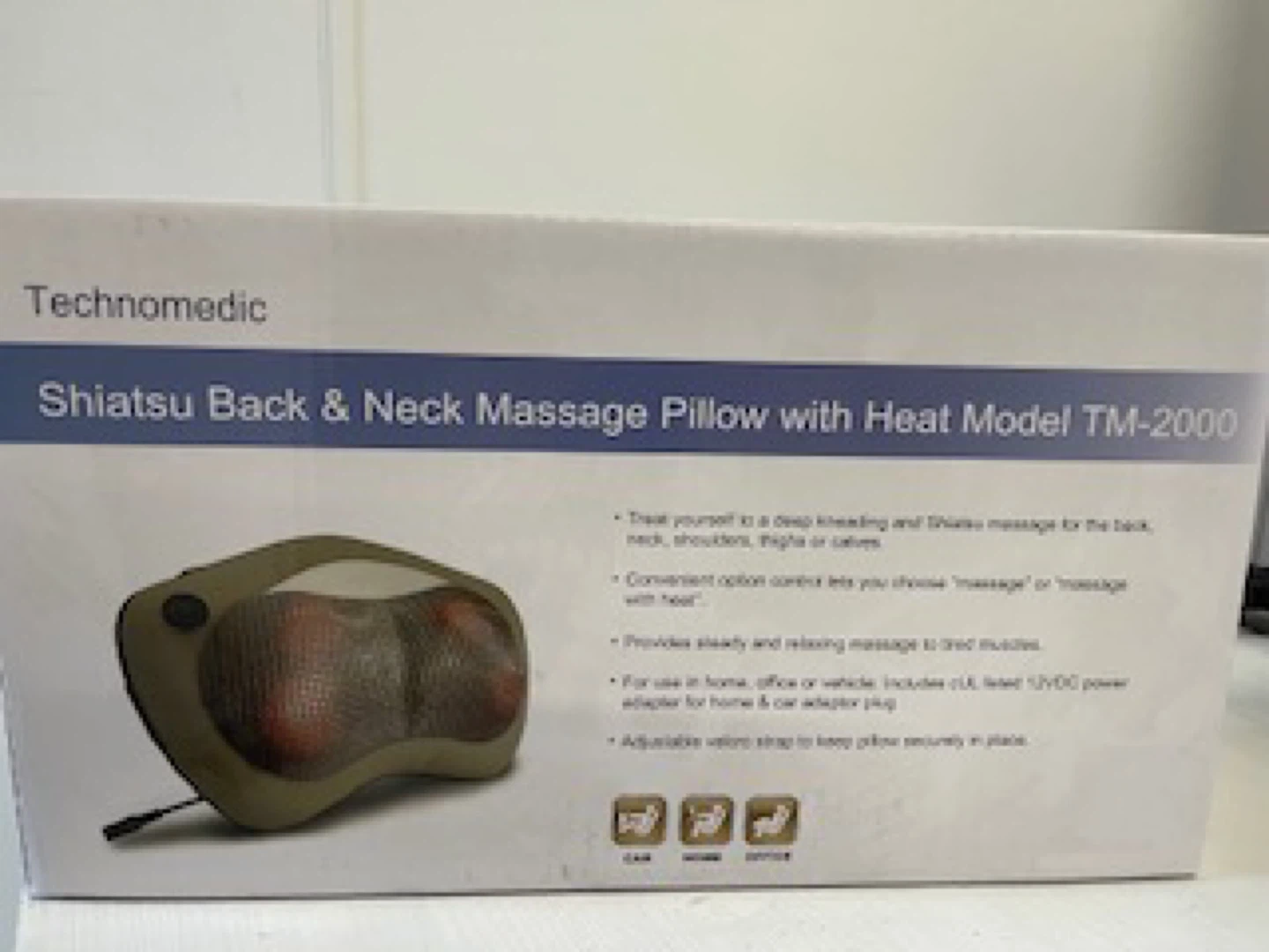 Technomedic Shiatsu Back & Neck Massage Pillow with Heat TM-2000